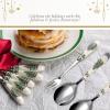 imagePortmeirion Christmas Tree Salad Server Set 2Piece  10 Inch Stainless Steel with Porcelain Handles Festive Flatware for Holiday Dining  Dishwasher Safe Seasonal Entertaining ampamp GiftGiving