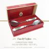 imagePortmeirion Christmas Tree Salad Server Set 2Piece  10 Inch Stainless Steel with Porcelain Handles Festive Flatware for Holiday Dining  Dishwasher Safe Seasonal Entertaining ampamp GiftGiving