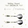 imagePortmeirion Christmas Tree Salad Server Set 2Piece  10 Inch Stainless Steel with Porcelain Handles Festive Flatware for Holiday Dining  Dishwasher Safe Seasonal Entertaining ampamp GiftGiving