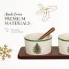 imagePortmeirion Spode Christmas Tree Holiday Serving Dishes  7Piece Set BeigeGreen Ceramic Serving Bowl  Dip Bowls  Holiday Dinnerware Dishwasher and Microwave Safe Festive Tableware