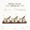 imagePortmeirion Spode Christmas Tree Holiday Serving Dishes  7Piece Set BeigeGreen Ceramic Serving Bowl  Dip Bowls  Holiday Dinnerware Dishwasher and Microwave Safe Festive Tableware