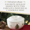 imageSpode Christmas Tree 1 Quart Round Casserole Dish with Lid  Stoneware Baking Dish for Holiday Desserts  Oven to Table Bakeware ampamp Dishwasher Safe  Festive Holiday Serveware for Christmas Table