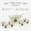 imageSpode Christmas Tree 10 Piece Punch Bowl Set Made of Fine Porcelain Includes  1 Punch Bowl  1 Ladle  8 Punch Cups  Punch Bowl is 11Inch  Punch Cups are 8 oz