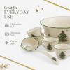 imageSpode Christmas Tree 10 Piece Punch Bowl Set Made of Fine Porcelain Includes  1 Punch Bowl  1 Ladle  8 Punch Cups  Punch Bowl is 11Inch  Punch Cups are 8 oz