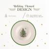 imageSpode Christmas Tree 10Inch Porcelain Pasta Bowl  Elegant Rimmed Bowl for Serving Salad Spaghetti Soup  Durable Dishwasher Microwave and Freezer Safe  Holiday Meals and Festive Table Settings
