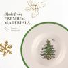 imageSpode Christmas Tree 10Inch Porcelain Pasta Bowl  Elegant Rimmed Bowl for Serving Salad Spaghetti Soup  Durable Dishwasher Microwave and Freezer Safe  Holiday Meals and Festive Table Settings