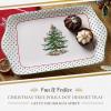 imageSpode Christmas Tree 12Inch Polka Dot Dessert Tray  Festive Holiday Serving Platter for Desserts Appetizers Side Dishes  Christmas Tree ampamp Polka Dots  Dishwasher Microwave Freezer Safe
