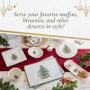 imageSpode Christmas Tree 12Inch Polka Dot Dessert Tray  Festive Holiday Serving Platter for Desserts Appetizers Side Dishes  Christmas Tree ampamp Polka Dots  Dishwasher Microwave Freezer Safe