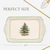 imageSpode Christmas Tree 12Inch Polka Dot Dessert Tray  Festive Holiday Serving Platter for Desserts Appetizers Side Dishes  Christmas Tree ampamp Polka Dots  Dishwasher Microwave Freezer Safe