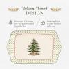 imageSpode Christmas Tree 12Inch Polka Dot Dessert Tray  Festive Holiday Serving Platter for Desserts Appetizers Side Dishes  Christmas Tree ampamp Polka Dots  Dishwasher Microwave Freezer Safe