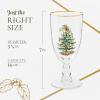 imageSpode Christmas Tree 15oz Highball Glasses Set of 4  GoldRimmed Elegant HolidayThemed Glassware Festive Holiday Drinkware for Christmas Parties New Years Toasts and Festive OccasionsPedestal Goblets