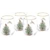 imageSpode Christmas Tree 15oz Highball Glasses Set of 4  GoldRimmed Elegant HolidayThemed Glassware Festive Holiday Drinkware for Christmas Parties New Years Toasts and Festive OccasionsChristmas Tree Stemless Wine Glasses Set of 4