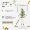imageSpode Christmas Tree 15oz Highball Glasses Set of 4  GoldRimmed Elegant HolidayThemed Glassware Festive Holiday Drinkware for Christmas Parties New Years Toasts and Festive OccasionsPedestal Goblets