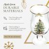 imageSpode Christmas Tree 175oz Tulip Glasses Set of 4  GoldRimmed Whimsical Holiday Glasses for Sparkling Wine and Champagne Ideal for Holiday Brunches and New Years Celebrations