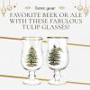 imageSpode Christmas Tree 175oz Tulip Glasses Set of 4  GoldRimmed Whimsical Holiday Glasses for Sparkling Wine and Champagne Ideal for Holiday Brunches and New Years Celebrations