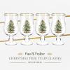 imageSpode Christmas Tree 175oz Tulip Glasses Set of 4  GoldRimmed Whimsical Holiday Glasses for Sparkling Wine and Champagne Ideal for Holiday Brunches and New Years Celebrations