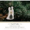 imageSpode Christmas Tree Bride ampamp Groom Ornament Festive Holiday Bauble for Christmas Tree Earthenware Hanging Decoration with Red Ribbon for Easy Hanging Decorative Accent ampamp Keepsake Gift