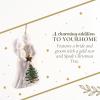 imageSpode Christmas Tree Bride ampamp Groom Ornament Festive Holiday Bauble for Christmas Tree Earthenware Hanging Decoration with Red Ribbon for Easy Hanging Decorative Accent ampamp Keepsake Gift