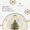 imageSpode Christmas Tree Collection Pasta Bowl  Large 13Inch Serving Bowl Dishwasher Microwave and Freezer Safe Made of Porcelain Serveware Christmas Tree Design GreenBeige