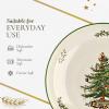 imageSpode Christmas Tree Collection Pasta Bowl  Large 13Inch Serving Bowl Dishwasher Microwave and Freezer Safe Made of Porcelain Serveware Christmas Tree Design GreenBeige