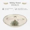 imageSpode Christmas Tree Collection Pasta Bowl  Large 13Inch Serving Bowl Dishwasher Microwave and Freezer Safe Made of Porcelain Serveware Christmas Tree Design GreenBeige