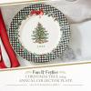 imageSpode Christmas Tree Collector Plate  Exclusive Border with Red Ribbon ampamp Black Check Seasonal Display or Holiday Tableware Use 8quot Porcelain Plate  Microwave ampamp Dishwasher Safe Great Holiday Gift8 Inch