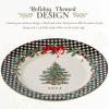 imageSpode Christmas Tree Collector Plate  Exclusive Border with Red Ribbon ampamp Black Check Seasonal Display or Holiday Tableware Use 8quot Porcelain Plate  Microwave ampamp Dishwasher Safe Great Holiday Gift8 Inch