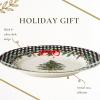 imageSpode Christmas Tree Collector Plate  Exclusive Border with Red Ribbon ampamp Black Check Seasonal Display or Holiday Tableware Use 8quot Porcelain Plate  Microwave ampamp Dishwasher Safe Great Holiday Gift8 Inch