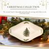 imageSpode Christmas Tree DiamondShaped Dish  88quot Porcelain Holiday Serving Dish Ideal for Salads Pasta Side Dishes  Dishwasher Microwave Freezer Safe  Matching Christmas Dinnerware Collection