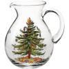 imageSpode Christmas Tree Glass Pitcher with Handle 96oz Festive Holiday Serveware Beverage Jug