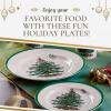 imageSpode Christmas Tree Individual Fruit Bowl  7 Inch Porcelain Oatmeal Salad Soup Cereal Breakfast Dessert Bowl  Durable Stackable Microwave ampamp Dishwasher Safe  Decorative Holiday DesignChristmas Tree Dinner Plate Set