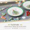 imageSpode Christmas Tree Individual Fruit Bowl  7 Inch Porcelain Oatmeal Salad Soup Cereal Breakfast Dessert Bowl  Durable Stackable Microwave ampamp Dishwasher Safe  Decorative Holiday DesignChristmas Tree Salad Plate Set