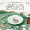 imageSpode Christmas Tree Individual Fruit Bowl  7 Inch Porcelain Oatmeal Salad Soup Cereal Breakfast Dessert Bowl  Durable Stackable Microwave ampamp Dishwasher Safe  Decorative Holiday DesignChristmas Tree Salad Plate Set