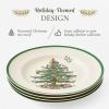 imageSpode Christmas Tree Individual Fruit Bowl  7 Inch Porcelain Oatmeal Salad Soup Cereal Breakfast Dessert Bowl  Durable Stackable Microwave ampamp Dishwasher Safe  Decorative Holiday DesignChristmas Tree Dinner Plate Set