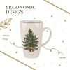 imageSpode Christmas Tree Latte Mug  22 Oz Holiday Coffee Cup for Tea Hot Cocoa and More  Classic Green Banded Christmas Tree Design  Dishwasher ampamp Microwave Safe Fine Earthenware Mug
