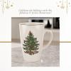 imageSpode Christmas Tree Latte Mug  22 Oz Holiday Coffee Cup for Tea Hot Cocoa and More  Classic Green Banded Christmas Tree Design  Dishwasher ampamp Microwave Safe Fine Earthenware Mug