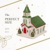 imageSpode Christmas Tree Miniature Christmas Village Figural Decoration LED Lighted Christmas Village Set Ceramic Holiday Decor  Dolomite Christmas Collectible for Indoor Display ChurchChurch
