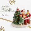 imageSpode Christmas Tree Miniature Christmas Village Figural Decoration LED Lighted Christmas Village Set Ceramic Holiday Decor  Dolomite Christmas Collectible for Indoor Display ChurchSanta with Children