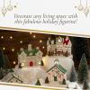 imageSpode Christmas Tree Miniature Christmas Village Figural Decoration LED Lighted Christmas Village Set Ceramic Holiday Decor  Dolomite Christmas Collectible for Indoor Display ChurchSchool House
