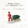 imageSpode Christmas Tree Miniature Christmas Village Figural Decoration LED Lighted Christmas Village Set Ceramic Holiday Decor  Dolomite Christmas Collectible for Indoor Display ChurchBell Hop