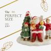 imageSpode Christmas Tree Miniature Christmas Village Figural Decoration LED Lighted Christmas Village Set Ceramic Holiday Decor  Dolomite Christmas Collectible for Indoor Display ChurchSanta with Children