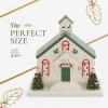 imageSpode Christmas Tree Miniature Christmas Village Figural Decoration LED Lighted Christmas Village Set Ceramic Holiday Decor  Dolomite Christmas Collectible for Indoor Display ChurchSchool House
