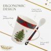 imageSpode Christmas Tree Mug ampamp Spoon Set 14 Oz Porcelain Mug for Coffee Tea Milk Hot Cocoa  Festive Gift Box  Dishwasher ampamp Microwave Safe  Holiday Collection Design for Gifting Tartan