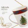 imageSpode Christmas Tree Mug ampamp Spoon Set 14 Oz Porcelain Mug for Coffee Tea Milk Hot Cocoa  Festive Gift Box  Dishwasher ampamp Microwave Safe  Holiday Collection Design for Gifting Tartan