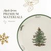 imageSpode Christmas Tree Round Platter  14Inch Holiday Serving Plate for Charcuterie Snacks Desserts  Classic Christmas Dinnerware with Green Accents  Dishwasher ampamp Microwave Safe