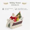 imageSpode Christmas Tree Santa in Sleigh Cookie Jar  1325quot Dolomite Holiday Candy Container With Lid  Festive Kitchen Counter Decor Seasonal Treat Jar Gift