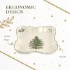 imageSpode Christmas Tree Sculpted Octagonal Platter  14Inch Holiday Serving Platter for Meats Cheeses and Desserts  Dishwasher and Microwave Safe Christmas Dinnerware with Iconic Tree DesignChristmas Tree Devonia Tray