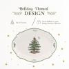imageSpode Christmas Tree Sculpted Octagonal Platter  14Inch Holiday Serving Platter for Meats Cheeses and Desserts  Dishwasher and Microwave Safe Christmas Dinnerware with Iconic Tree DesignChristmas Tree Oval Platter