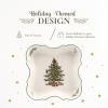 imageSpode Christmas Tree Sculpted Octagonal Platter  14Inch Holiday Serving Platter for Meats Cheeses and Desserts  Dishwasher and Microwave Safe Christmas Dinnerware with Iconic Tree DesignChristmas Tree Devonia Tray