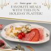imageSpode Christmas Tree Sculpted Octagonal Platter  14Inch Holiday Serving Platter for Meats Cheeses and Desserts  Dishwasher and Microwave Safe Christmas Dinnerware with Iconic Tree DesignChristmas Tree Sculpted Platter